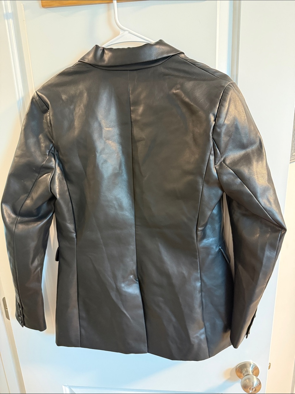 CAbi 4495 James Vegan Leather Black Blazer - Picture 4 of 5